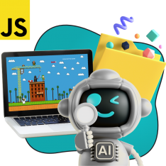 Язык программирования JavaScript + AI. Проектное обучение + геймификация + AI-помощники - КИБЕРшкола программирования для детей, компьютерные курсы для школьников, начинающих и подростков - KIBERone г. Раменки